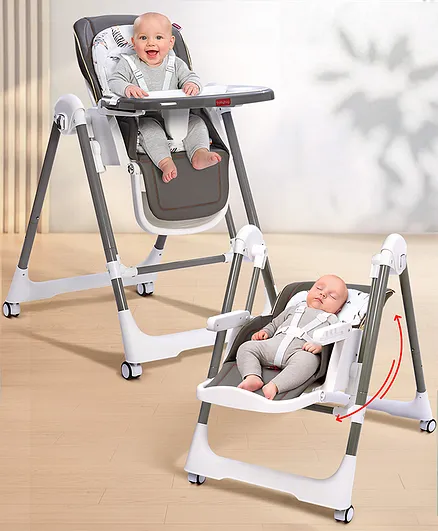 Babyhug Smart 3-in-1 High Chair with Swing for Baby, Adjustable