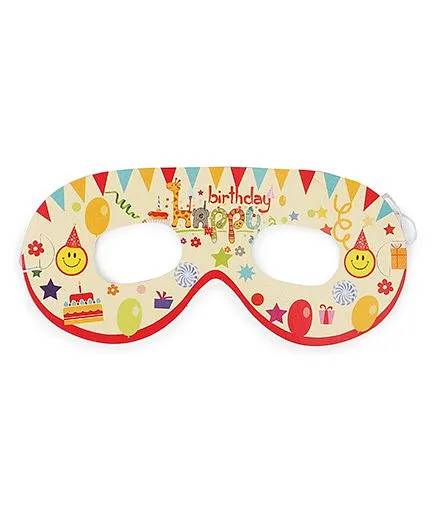 Karmallys Eye Masks Happy Birthday Print Pack Of 10 - Multi Color