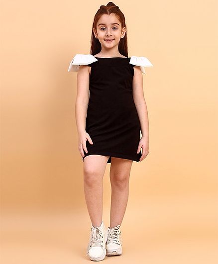 Little Marine Sleeveless Bow Detailed A Line Dress - Black