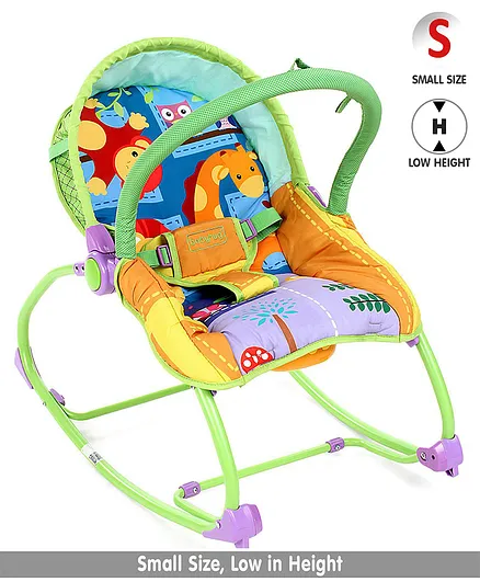 Babyhug Delight 3 In 1 Infant To Toddler Rocker With Safety Harness & Reclining Seat - Multicolour( Without Soft Toys)
