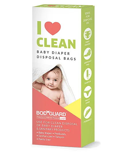 BodyGuard I Love Clean Baby Diaper Disposal Bags - 15 Bags