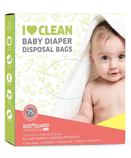 BodyGuard I Love Clean Baby Diaper Disposal Bags - 75 Bags