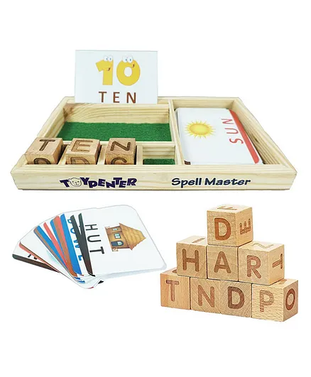 TOYPENTER Spell Master, Spelling Puzzle Game for Kids Wooden Words