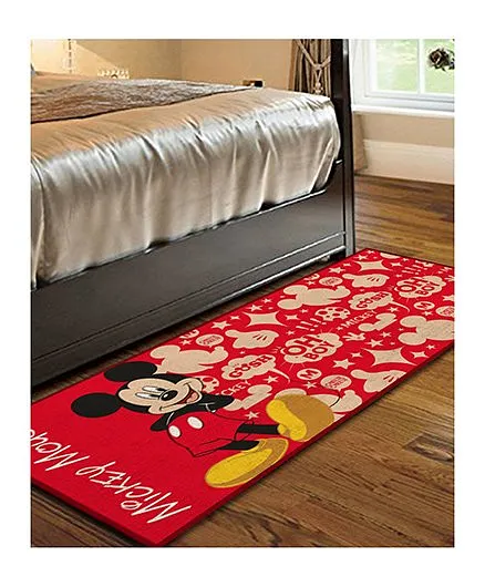 Disney By Athom Living Mickey Mouse Character Print Carpet - Red