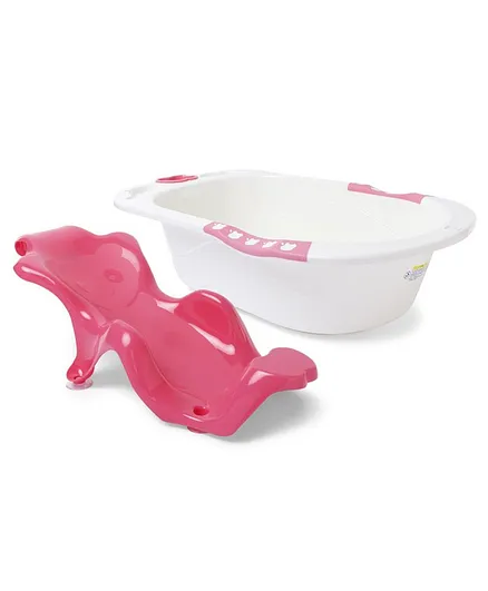 Large Size Bath Tub And Bath Sling - Pink