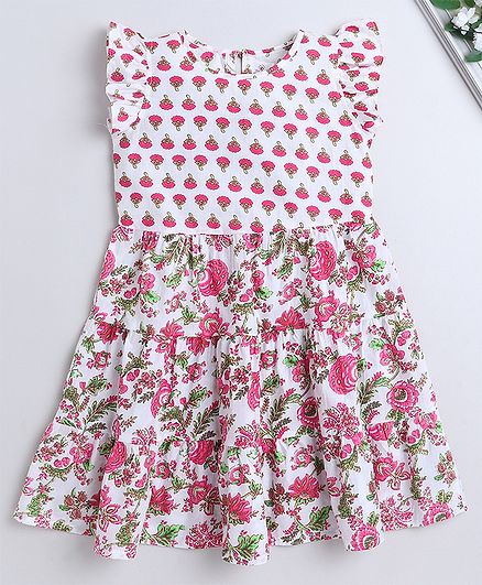 The Magic Wand Sleeveless Floral  Printed Dress - Pink