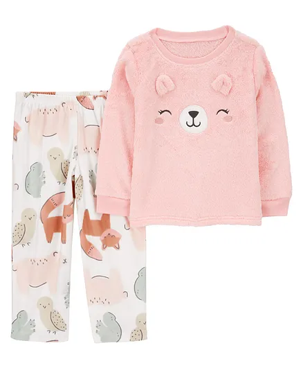 Buy Carter's Knit Full Sleeves Night Suit With Animal Print Applique  Pink for Girls (4-5 Years) Online in India, Shop at 17738462