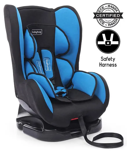 Babyhug Cruise Convertible Reclining Car Seat with Side Impact Protection - Blue & Black