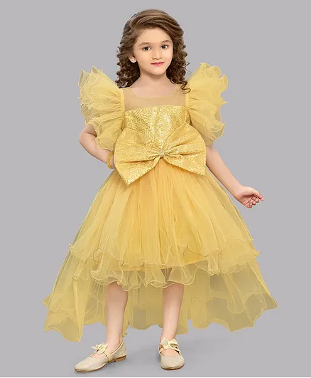 Golden frock fashion for baby girl