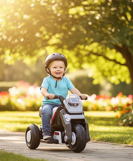 Battery Operated Electric Kids Bike - Grey