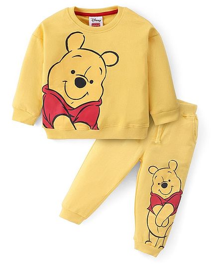 Buy Babyhug Disney Terry Knit Full Sleeves Sweatshirt & Jogger With Winnie the Pooh Graphics and Sherpa Sleeves Detailing - Yellow for Boys (2-3 Years) Online in India, Shop at FirstCry.com - 17929791