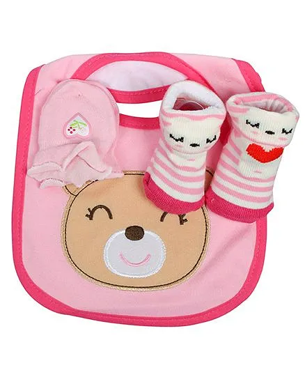 Babies Bloom Gift Set Cat Design Set of 3 - Pink