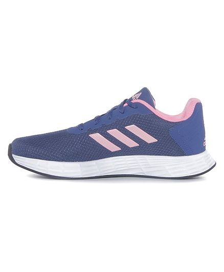 Adidas Kids Lace Up Sports Shoes With Stripe Design- Blue