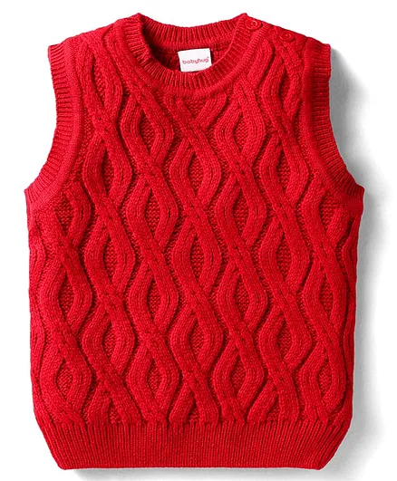 Buy Babyhug Knitted Sleeveless Pullover Sweater Vest with Cable Knit Design  Red for Both (9-12 Months) Online in India, Shop at