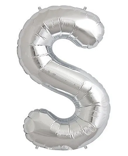 Funcart Foil Balloon S Shape - Silver