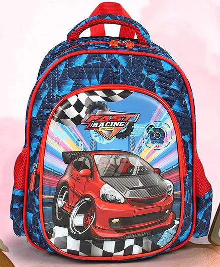 NOVEX SNUG-ON Racing Car Printed Kids School Bag For Boys/Kids