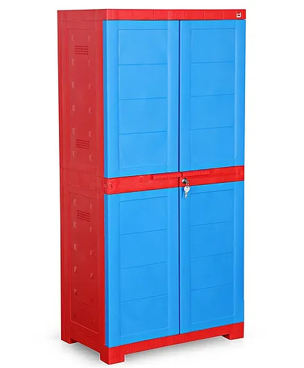 Cello Novelty Big Plastic Shoe Rack With Lock Red Blue Online in