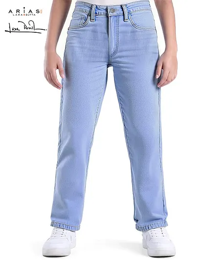 Buy Arias Denim Woven Stretchable Solid Jeans- Light Wash for Boys