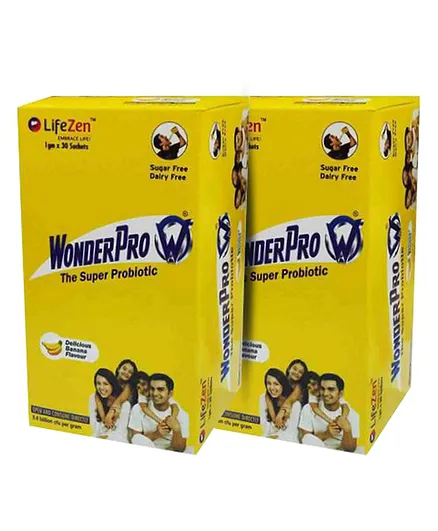 Wonderpro Probiotic Banana Flavor 30 Sachets Each - Pack of 2