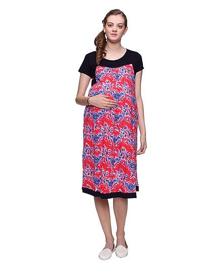 Mammas Maternity Printed Maternity Dress Red Online In India Buy At