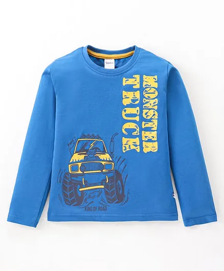 Buy Taeko Single Jersey Full Sleeves T-Shirt with Text Car Print