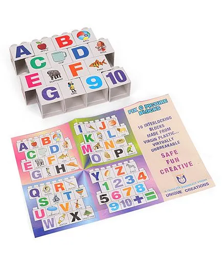 Unique Fixo Picture Block Alphabet Print - Multi Colour 