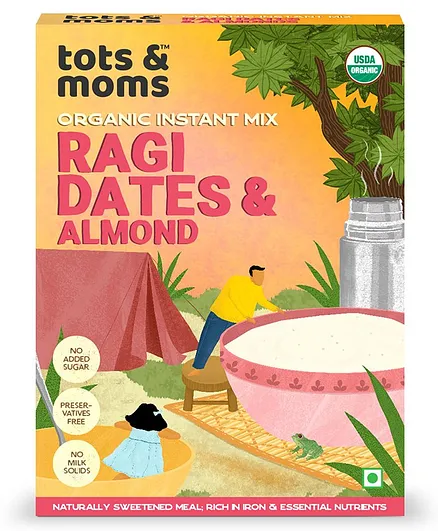 Tots & Moms Foods Instant Ragi Dates & Almonds - 200 gms 