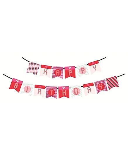 Syga Printed Happy Birthday Banner - Pink
