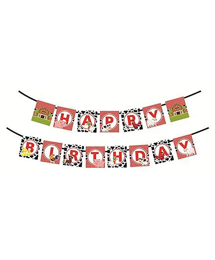 Syga Happy Birthday Banner Animal Printed - Multi Color