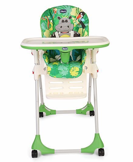 Chicco Polly Easy High Chair Happy Jungle Print Green In Chicco Polly Easy High Chair Happy Jungle Print Green