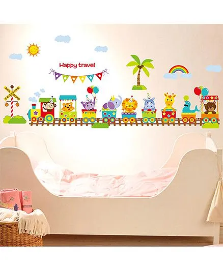 Oren Empower Animals Train Wall Decals - Multicolour