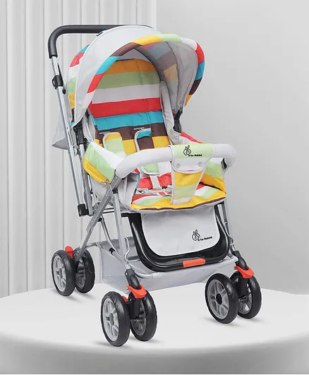 R for Rabbit Lollipop Lite Stroller Cum Pram - Grey Multicolour