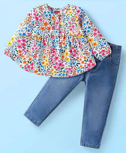 Baby Girl Dress Jeans Top Jeans Baby Blue And Yellow Outfit New