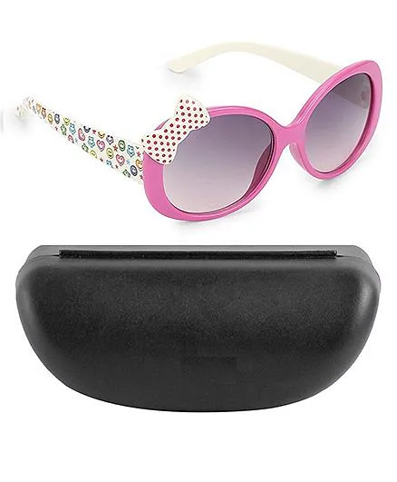 Kidofash Polka Dot Bow Design Sunglasses - Dark Pink