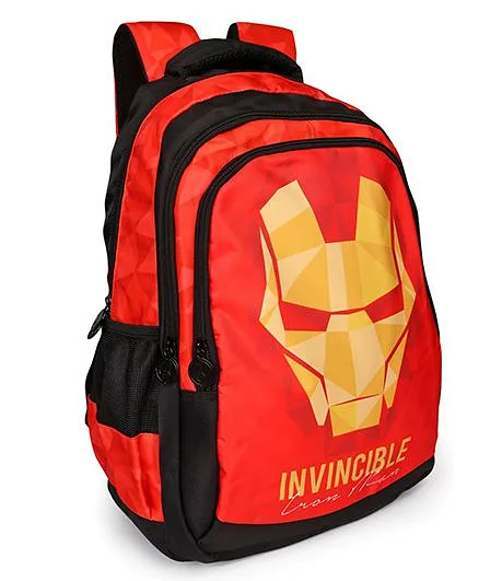 Marvel Iron Man School Bag Invincible Print Red - 19 Inches
