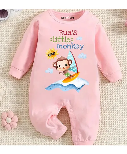 Buy KNITROOT Bua Theme Cotton Full Sleeves BuaS Little Monkey Text