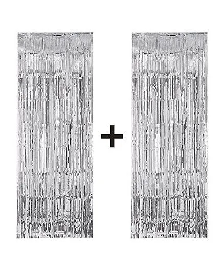 Party Propz Decorative Foil Curtain Silver - Pack Of 2