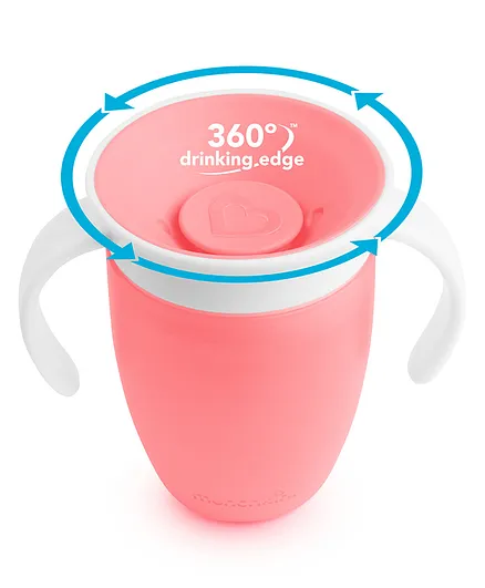 Munchkin Miracle 360 Degree Trainer Cup With Twin Handles Pink - 207 ml