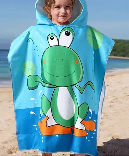 Buy Butterthief Funny Frog Printed Poncho Hooded Bath Towel for