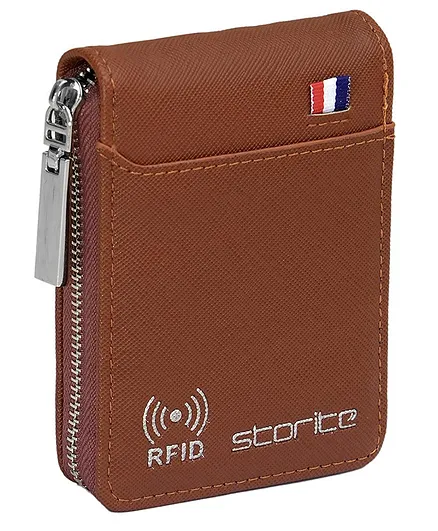 Storite Imported RFID PU Leather Slot Vertical Credit Debit Card