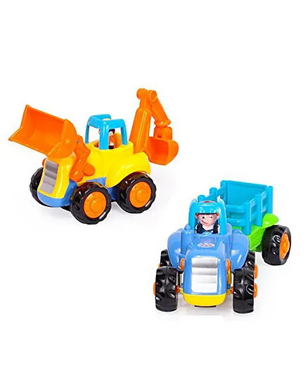 Toyshine Construction Vehicles Pack of 2 - Blue Yellow