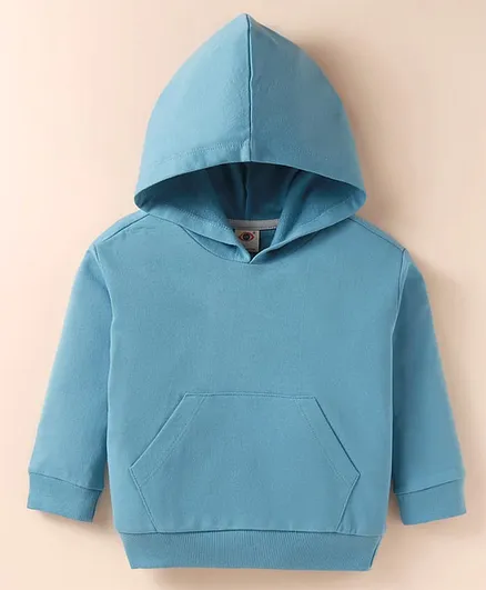 Buy Zero Cotton Knit Full Sleeves Solid Color Hooded Sweatshirt
