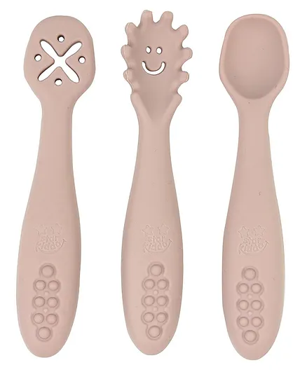 StarKiddo Baby Fork and Spoon Set, 3Pcs Silicone Spoon Baby