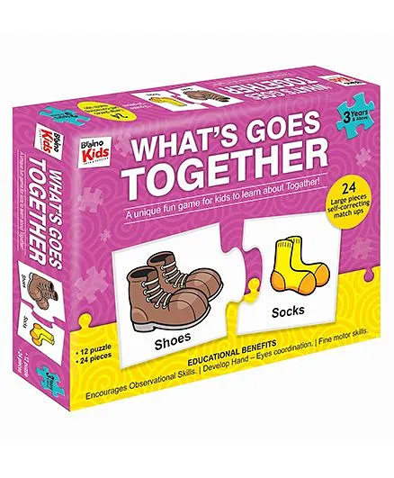 Braino Kids What Goes Together Jigsaw Puzzle Multi Color - 24 Pieces