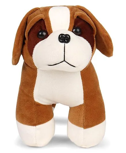 Play Toons Puppy Soft Toy Brown White - Height 25 cm