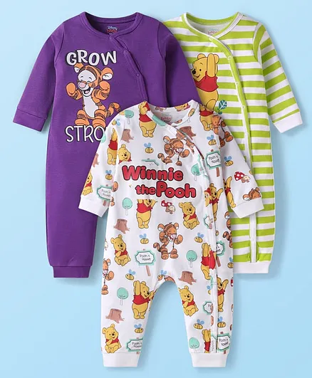 Buy Babyhug Disney Interlock Knit Full Sleeves Rompers With Winnie