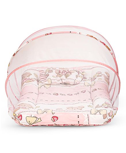 Baybee Baby Bedding Set for New Born Baby, Bed Mattress with Mosquito Net & Neck Pillow, Sleeping Nest Travel Bed for Baby Infant Toddler Bed Set for Baby (Pink) Online in India, Buy at Best Price from FirstCry.com - 19330466
