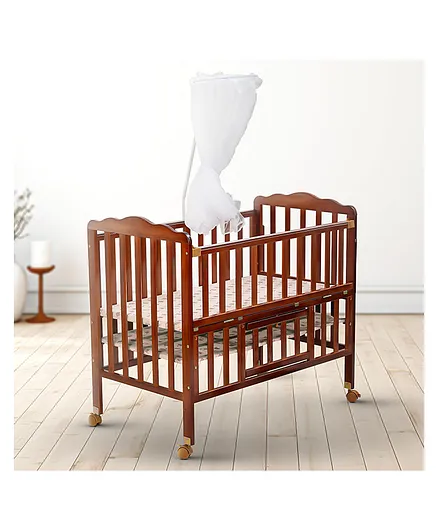 BAYBEE Hormony Nest Convertible Wooden Cradle for New Born Baby