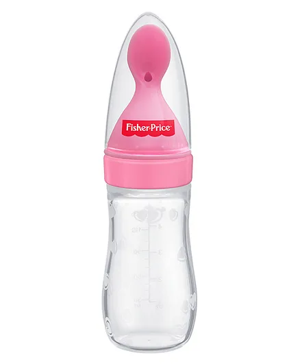 Fisher Price Squeezy Silicone Food Feeder Pink - 125 ml (Design May Vary)