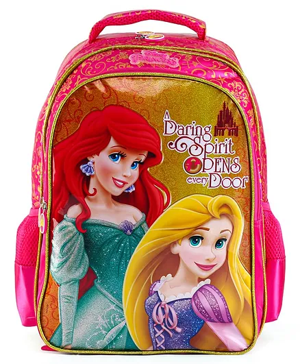 Disney Princess Premium School Backpack Pink and Yellow 16
